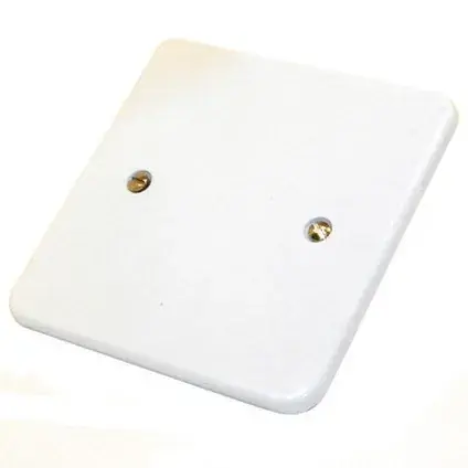 BLINDPLAAT VIERKANT MET SCHROEFKLEMMEN WIT 80MM WIT