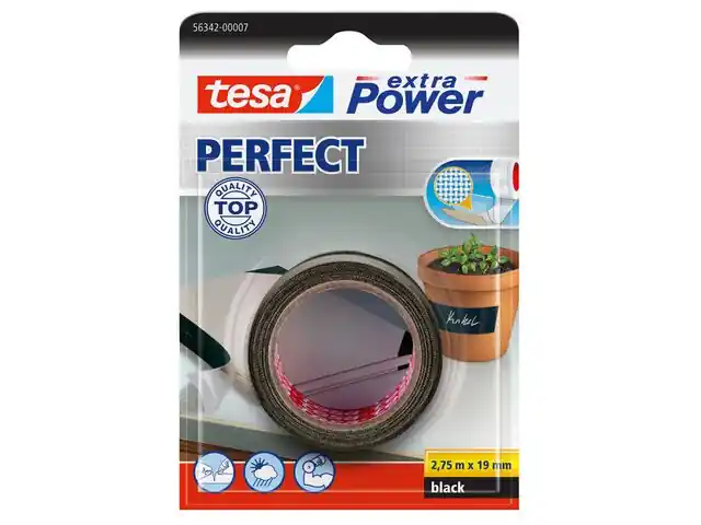 TESA EXTRA POWER® PERFECT 2.75M X 19MM ZWART