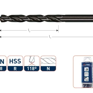 HSS-R SPIRAALBOOR, DIN 338, TYPE N, ø14,5