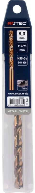 ROTEC METAALBOOR HSS-COBALT 4.0 MM METAALBOREN DIN338