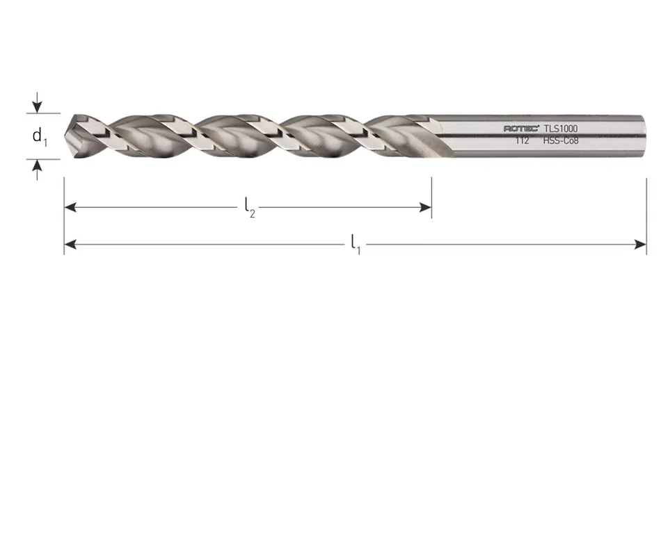 HSS-E SPIRAALBOOR, DIN 338, TYPE TLS1000, ø5,5