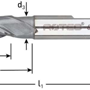 HSS-E UNIVERSEELFREES, DIN 884, KORT, ALCRN-GECOAT, ø2