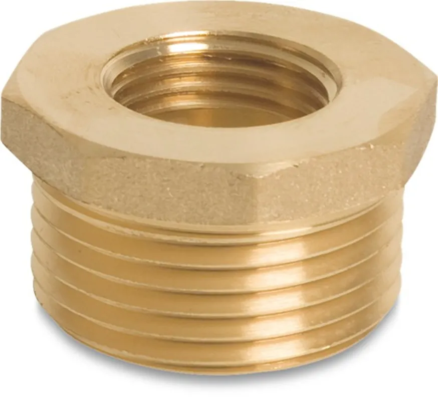 PROFEC NR. 241 VERLOOPRING MESSING 1/4" X 1/8" BUITENDRAAD X BINNENDRAAD 30BAR