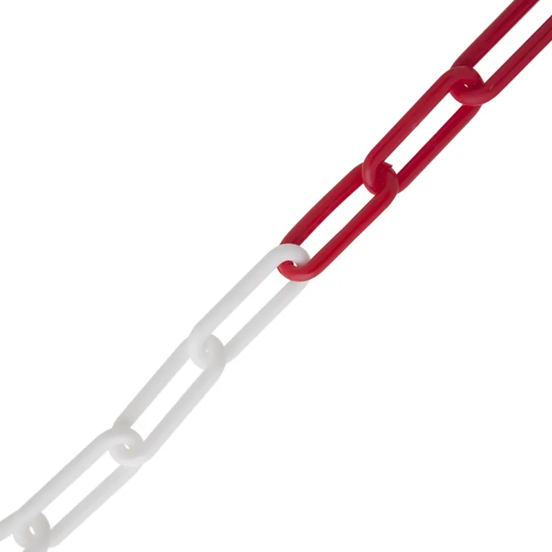 KUNSTSTOFKETTING ROOD/WIT 40X6 MM PRIJS PER METER