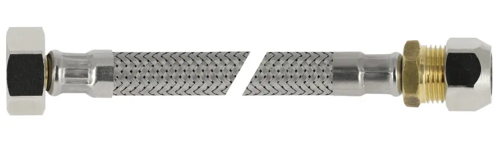BONFIX RVS FLEX. AANSLUITLEIDING 35CM 1/2" BI.X 15MM KNEL