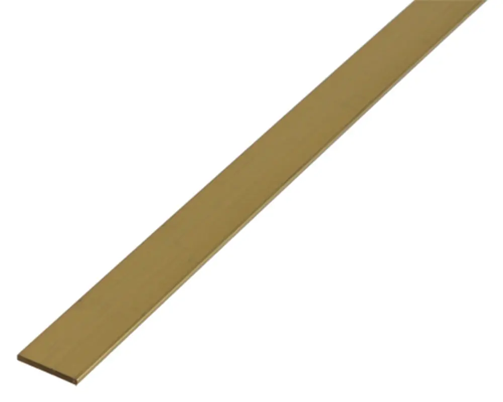 PLATTE STANG MESSING 10X2 1 METER