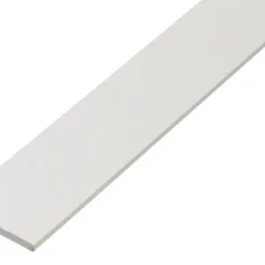 PLATTE STRIP, PVC WIT, 20X2/1M