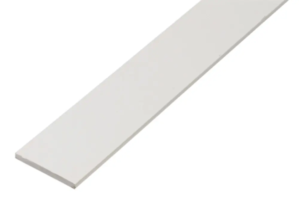 PLATTE STRIP, PVC WIT, 20X2/1M