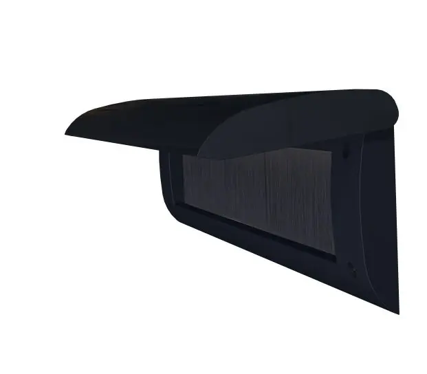 BRIEFPLAAT BINNEN, KUNSTSTOF DECO MET KLEP 86 X 345MM ZWART