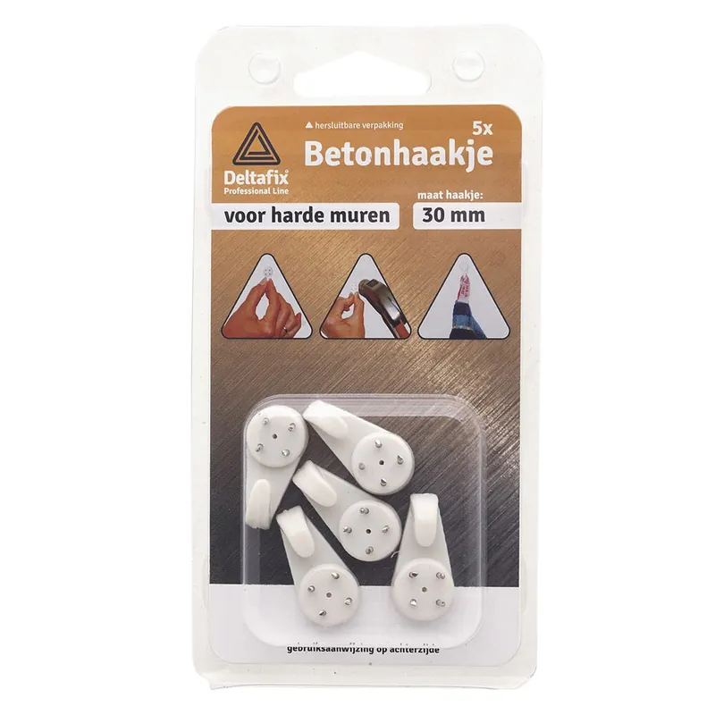 BETONHAAKJE GROOT WIT 35 MM 4ST