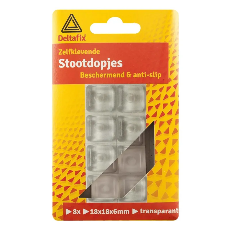 STOOTDOP ZELFKLEVEND BRUIN 18 MM X 18 MM X 6 MM 8ST