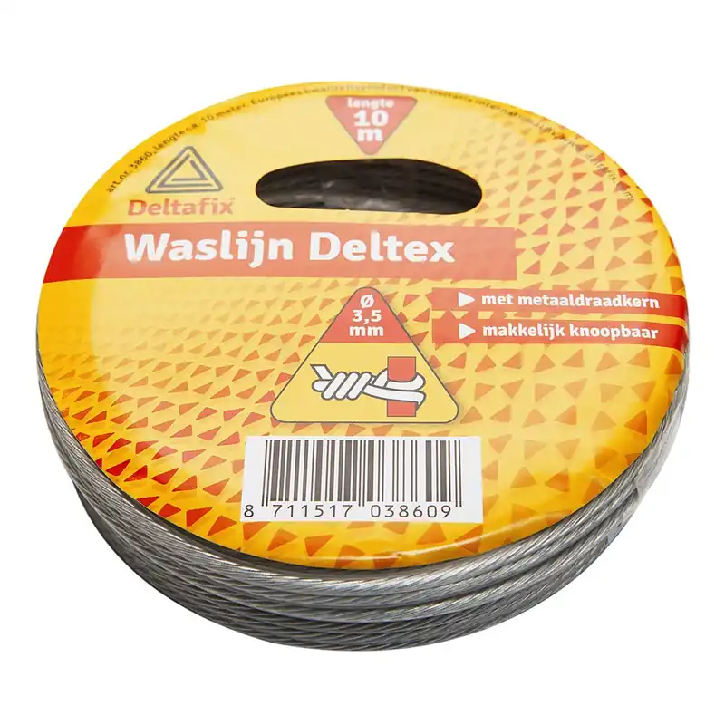 WASLIJN KNOOPBAAR TRANSPARANT 20 M X 3.5MM