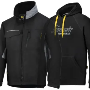 WINTER JACK, RIP-STOP, ZWART-DONKER GRIJS, XXL MET GRATIS HOODIE