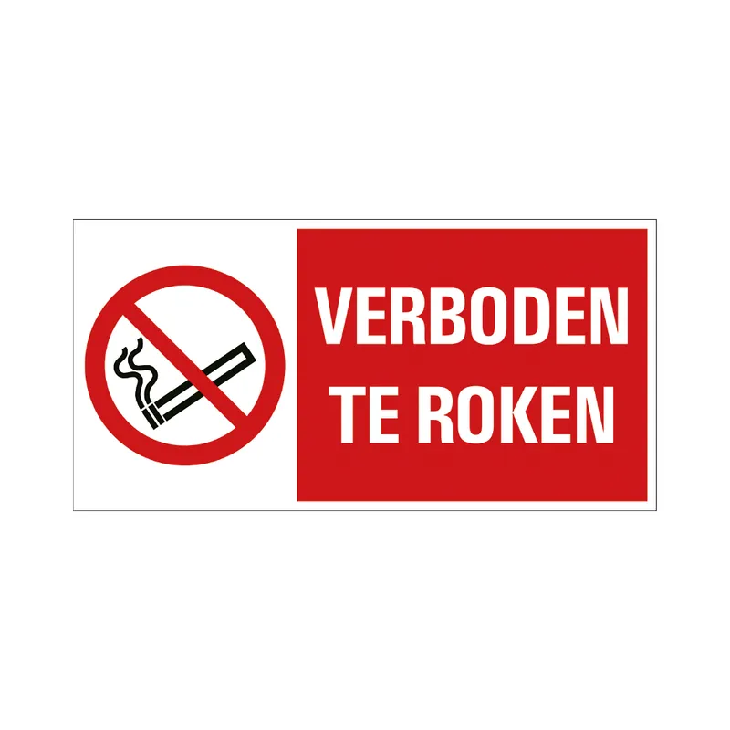 BORD VERBODEN TE ROKEN 300X150 MM