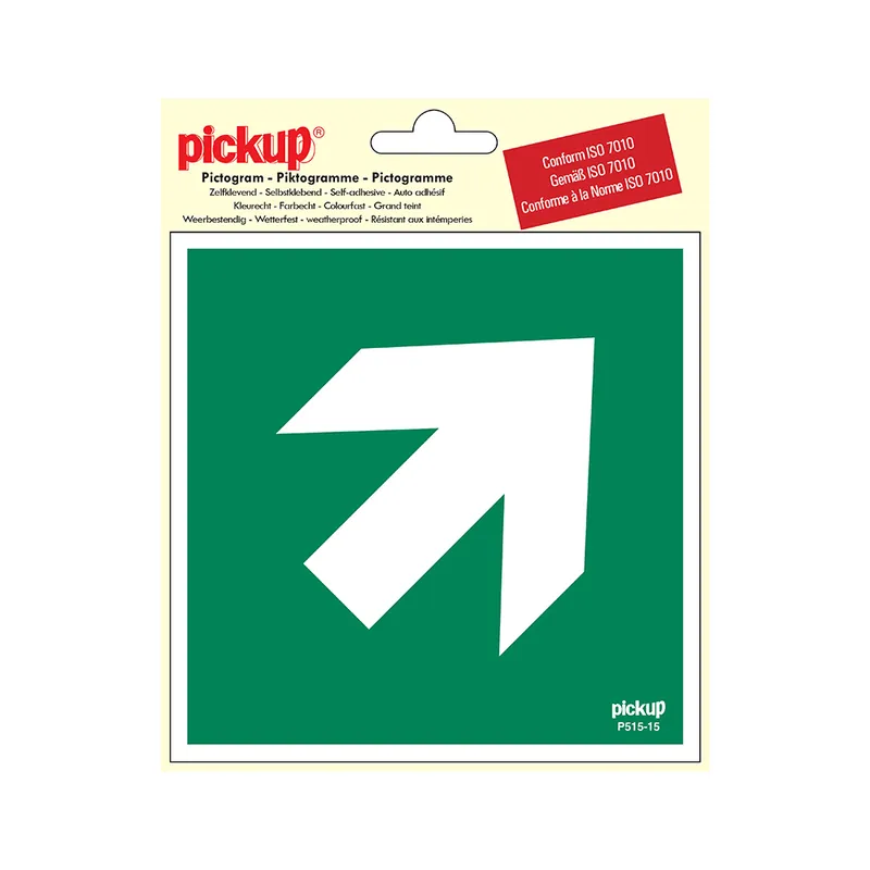 STICKER RICHTINGSPIJL 45 PICTO 150X150 MM