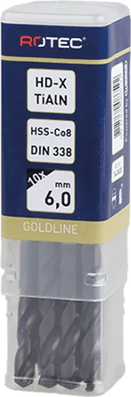 HSS-E SPIRAALBOOR, DIN 338, TYPE HD-X, TIALN, ø3,4