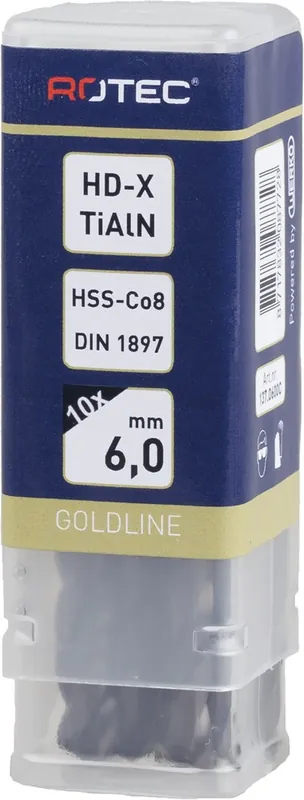 HSS-E PLAATWERKBOOR, DIN 1897, TYPE HD-X, TIALN, ø4,1