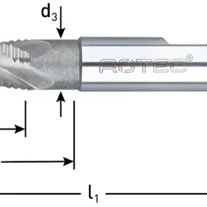 HSS-E RUWFREES, TYPE HR, DIN 844, KORT, ONGECOAT, ø14