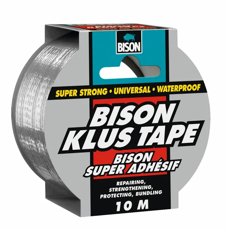 BISON KLUSTAPE ROL 10 M X 50 MM NL/FR/EN