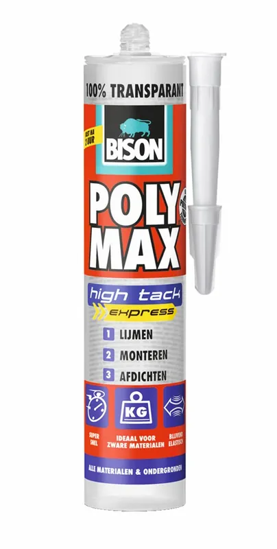 BISON POLY MAX® HIGH TACK EXPRESS TRANSPARANT KOKER 300 G NL