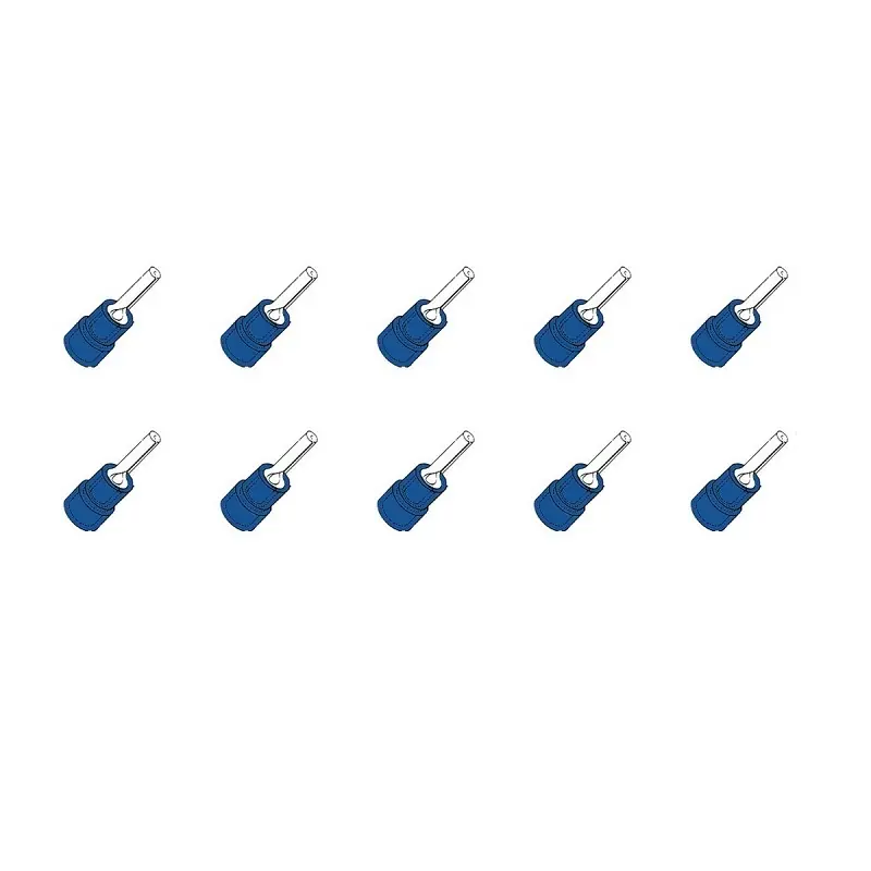 10 ST.KABELSCHOEN PIN/STIFT BLAUW