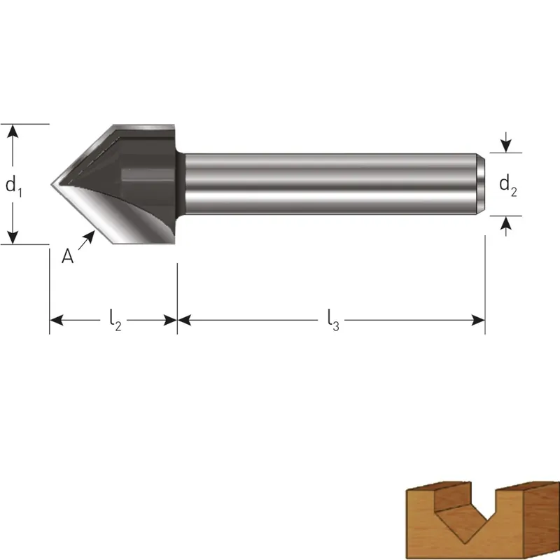 HM V-GROEFFREES 90°, GOLD-LINE, ø12,7, D2=8