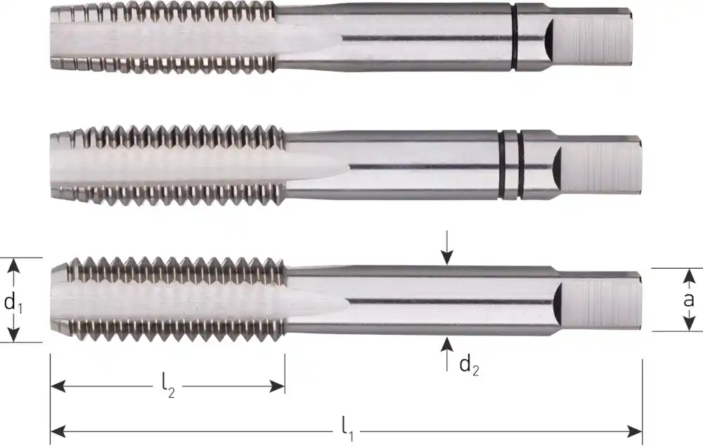HSS-E HANDTAPPENSET, 3-DLG., DIN 352, METRISCH, M8X1,25