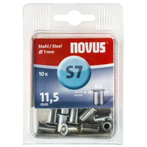 NOVUS BLINDKLINKMOER M5 X 11,5MM, STAAL, 10 ST.