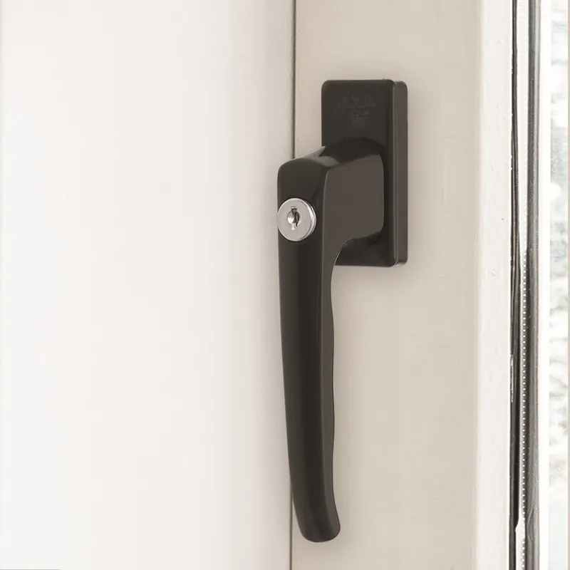 VEILIGHEIDS DRAAI-KIEP RAAMKRUK L/CILINDER/7X32/SKG2/ALUMINIUM ZWART F
