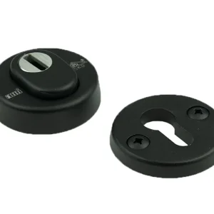 VHB ROZET ROND 15 MM KT ZWART 9005 STR DD 38-42 MM.
