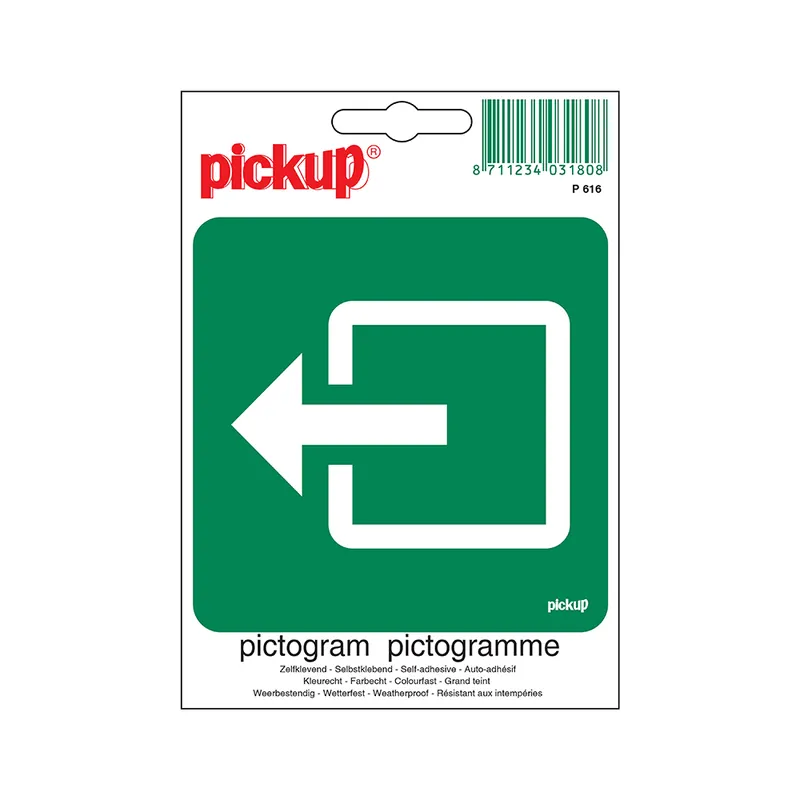 STICKER UITGANG PICTO 100X100 MM