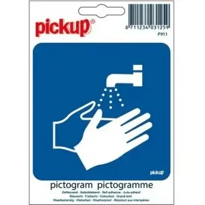 STICKER HANDEN WASSEN VERPLICHT PICTO 100X100 MM