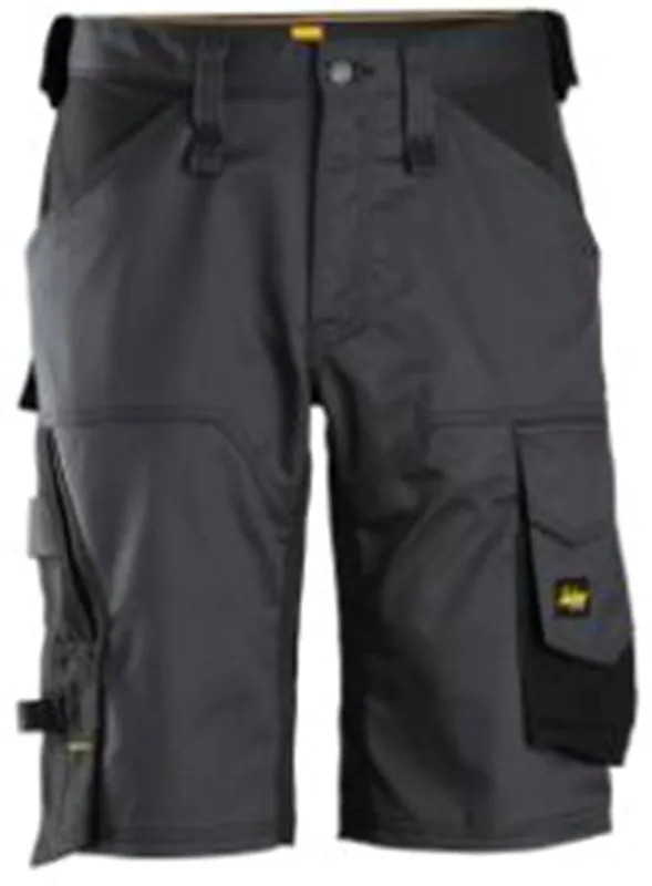 ALLROUNDWORK, STRETCH LOOSE FIT KORTE WERKBROEK, STAAL-GRIJS - ZWART (5804), 048