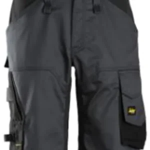 ALLROUNDWORK, STRETCH LOOSE FIT KORTE WERKBROEK, STAAL-GRIJS - ZWART (5804), 050