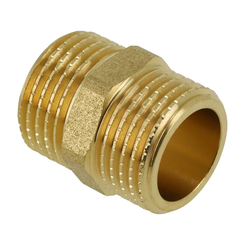 BONFIX DRAAD MESSING DUBBELE NIPPEL 3/8" BU.DR.