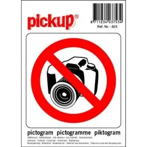 STICKER VERBODEN TE FOTOGRAFEREN PICTO 100X100 MM