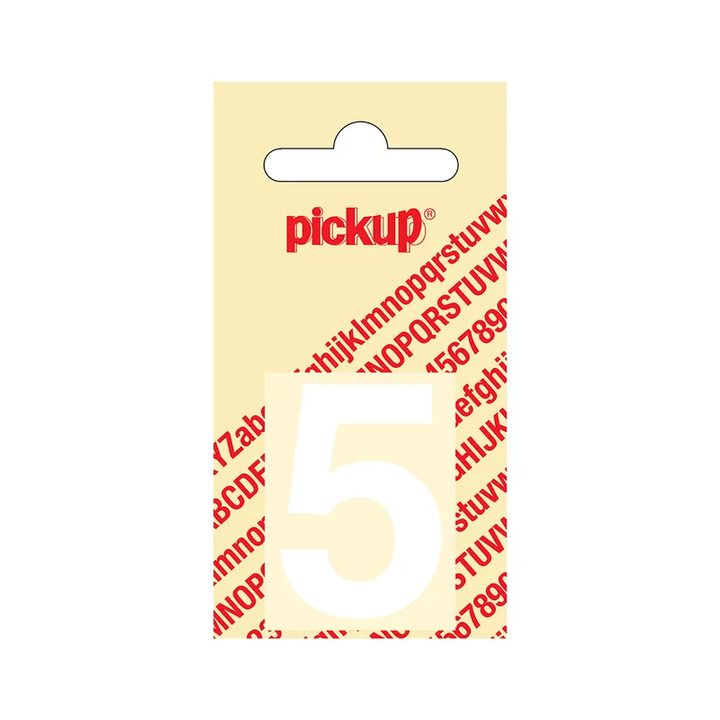 PLAKCIJFER HELVETICA 40 MM WIT 5