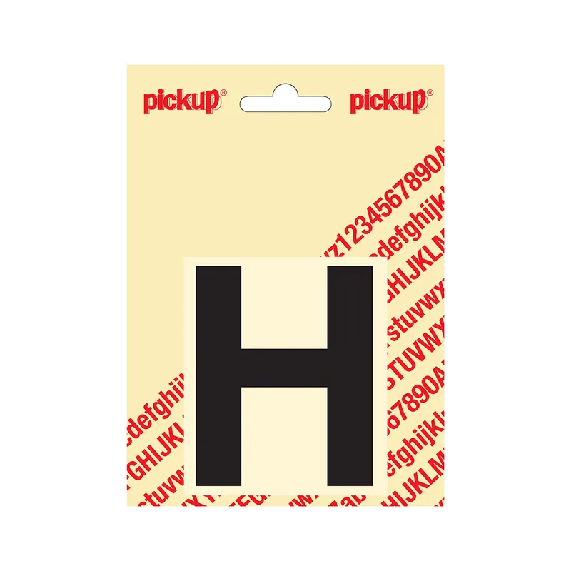PLAKLETTER HELVETICA 80 MM ZWART H