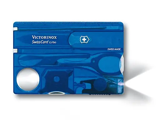 SWISSCARD LITE, VICTORINOX, 13FUNCT., TRANSP.BLAUW
