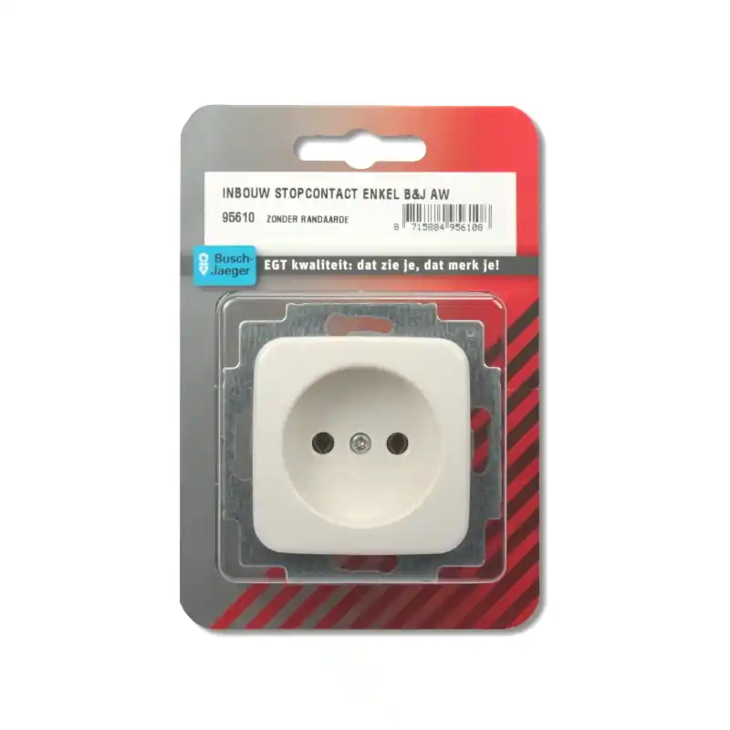 BUSCH-JAEGER INBOUW STOPCONTACT ENKEL KLEUR WIT
