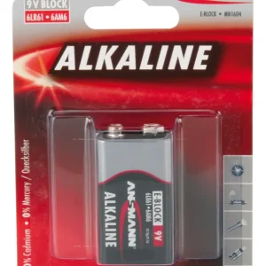 ALKALINE BATTERIJEN BIG FIVE ALKALINE BATTERIJ 9 VOLT E BLOK / 6LR61 1 PCS. PAPIEREN BLISTERVERPAKKING