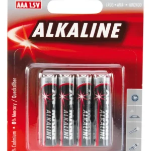 ALKALINE BATTERIJEN BIG FIVE ALKALINE BATTERIJ MICRO AAA / LR03 4 PCS. PAPIEREN BLISTERVERPAKKING