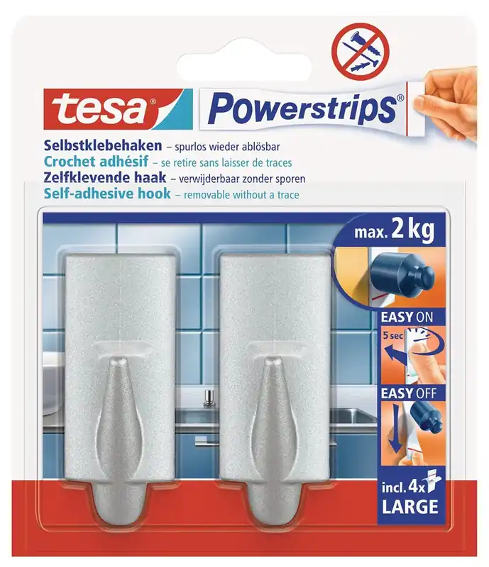 TESA POWERSTRIPS® LARGE TREND CHROOM