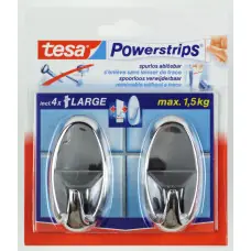 TESA POWERSTRIPS® LARGE OVAAL CHROOM