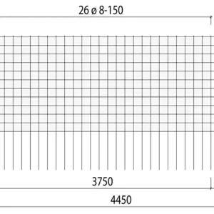 Bouwstaalmat BEC 335-A, 8/150mm, 4,45x2,35m