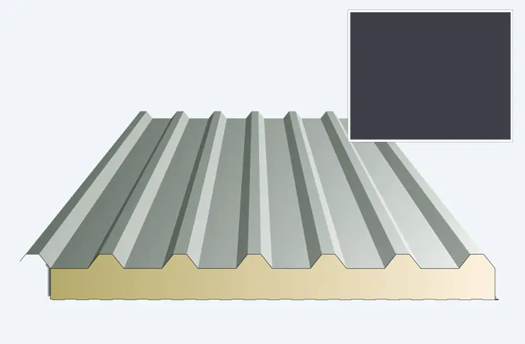 Hellend dak paneel 40/72, TR6, kleur Antraciet 7016 HDS, voorraad