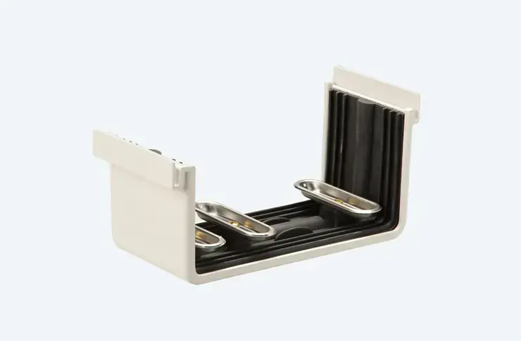 Polyester koppelstuk met epdm rubber t.b.v. bakgoot