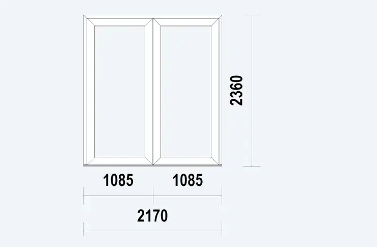 Gealan S9000 NL Loopdeur dubbel, wit PVC