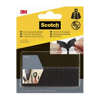 1075817 - SCOTCH EXTR. FASTENERS 25X75MM2SETS/PAK ZWART