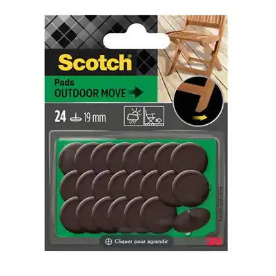 1070268 - SCOTCH® OUTDOOR MOVE PADS TO NAIL BRUIN, Ø 19 MM, 24/PACK